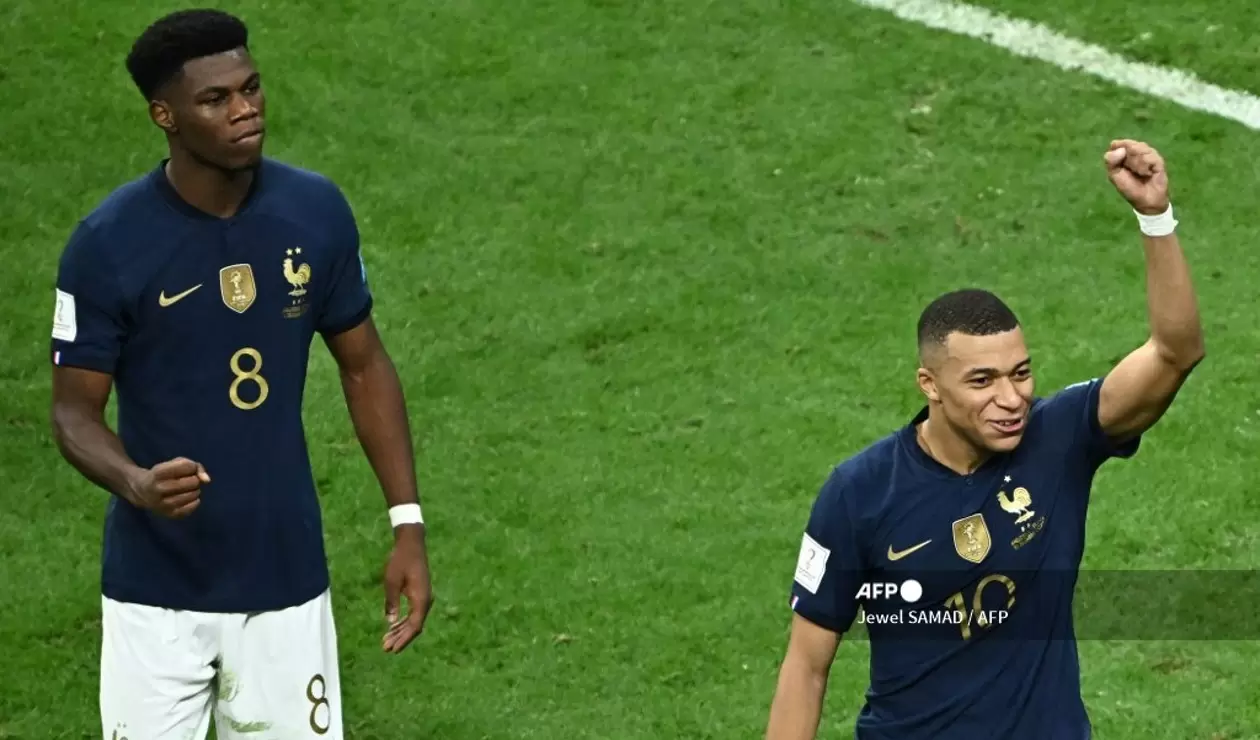 Aurélien Tchouaméni y Kylian Mbappé