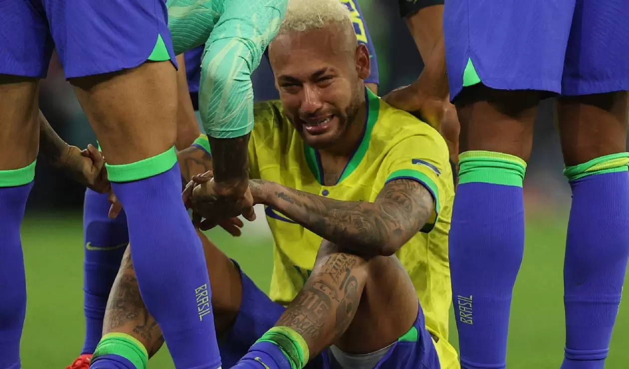 Neymar tras la eliminación de Brasil del Mundial